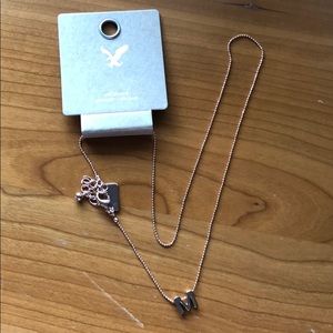 NWT Dainty Rose Gold “M” Inital Necklace